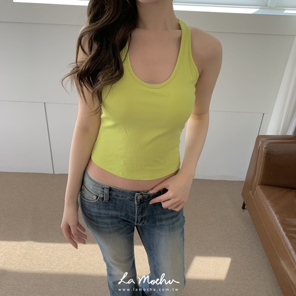大美背挖肩棉質上衣